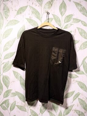 Adidas Originals Boys 13-14Y 164 Black Pocket T Shirt Trefoil NWOT